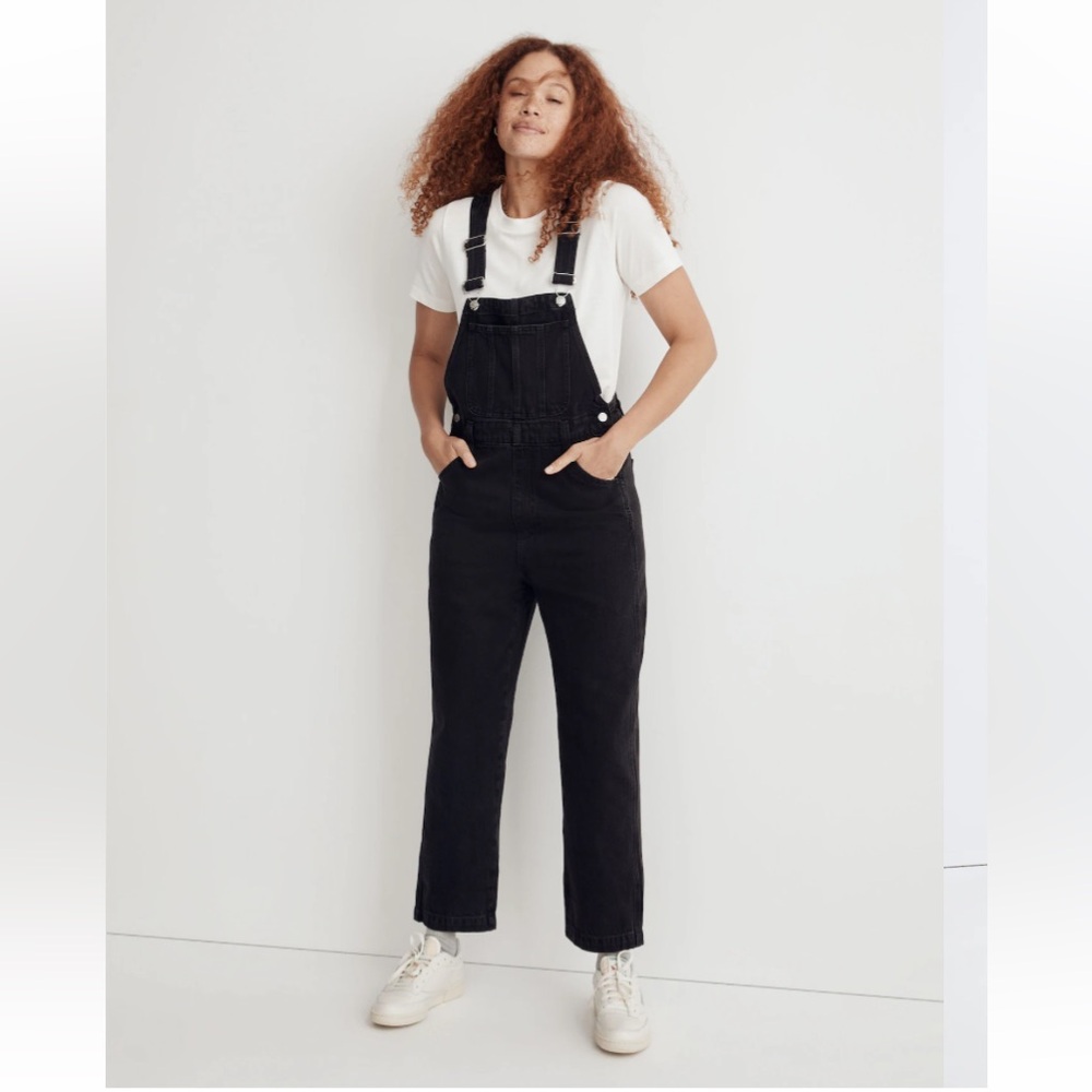 Madewell Washed Black Denim Overalls for Women NWT